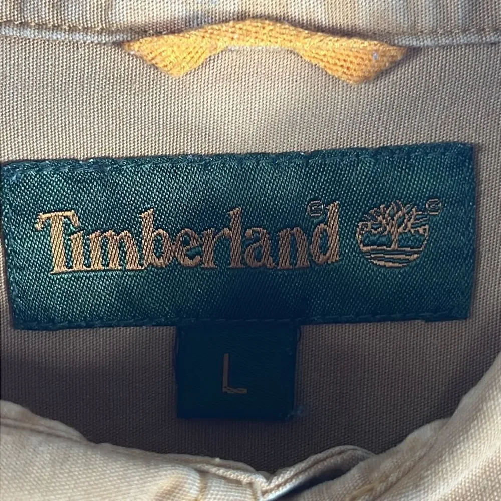 🔥🔥Vintage TIMBERLAND Thick Cotton “Denim Like” Shirt - Men Sz L (fits XL) -EUC